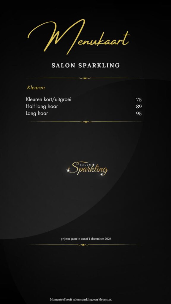 Prijzen Salon Sparkling deel 3